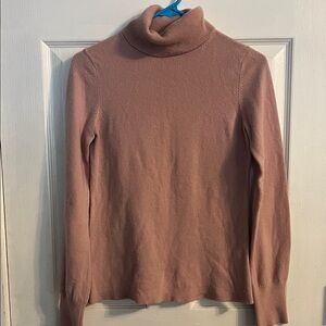 Ann Taylor Pink Cashmere Turtleneck Sweater